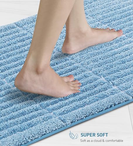 Image of Obsessions Soft & Plush Bath Mat | Quick Dry, Stain & Skid Resistant | Luxuriously Soft, Long Lasting Color | TPR Latex Backing, Size 50x80 cm, Aqua