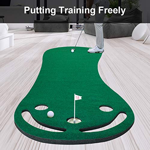 Crestgolf-Colchoneta-de-Golf-Colchoneta-de-practica-de-Golf-Colchoneta-de-practica-Personal-Ocio-al-Aire-Libre-o-bajo-Techo-Colchoneta-de-Tres-Agujeros-Plegable-facil
