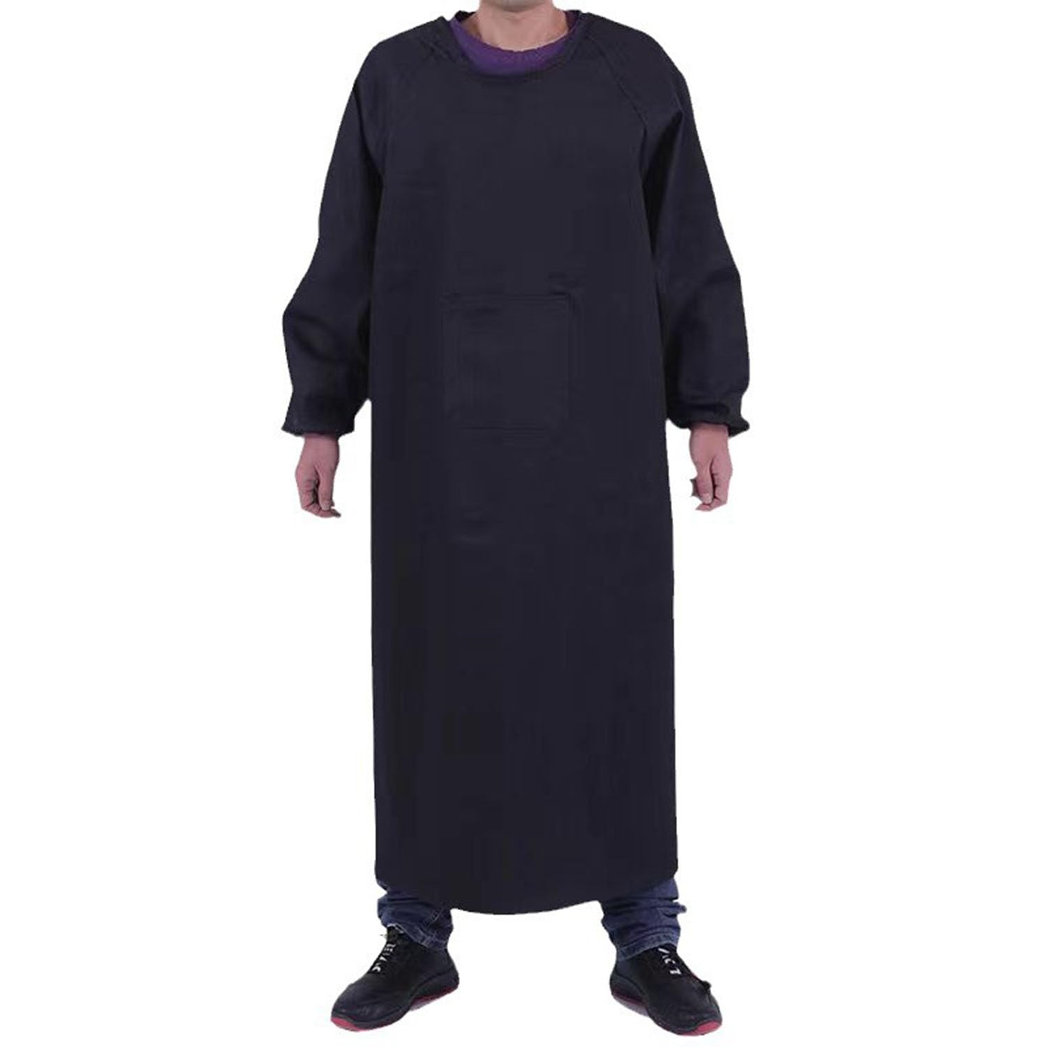 GSJDKNMens Workshop Coat Long Warehouse Coat Garage Work Overcoat Workwear Dust Coat Work Utility Overall Painter Lab Coat