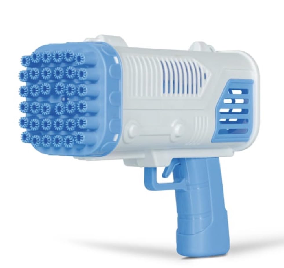 New||Bubble Gun with LED Lights, Blue, 32-Hole Nozzle, Massive Bubble Output, Ergonomic Grip, Easy One-Button Operation, Perfect for endless outdoor fun||