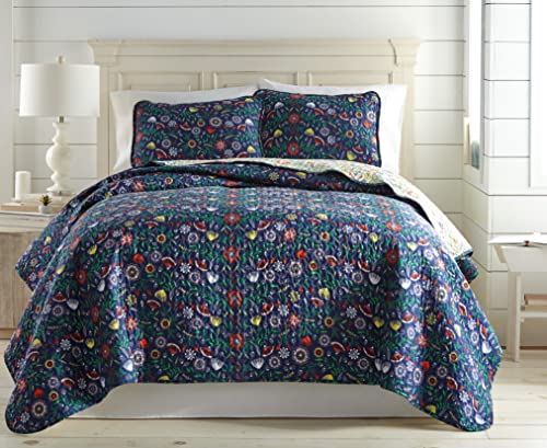 Southshore Fine Living, Inc. Quality Bedding Set, Soft Cozy Lightweight Quilt Set, 3 Pc, Boho Bloom Blue, King/California King #TOP2