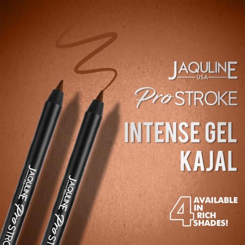Image of JAQULINE USA ProStroke Intense Gel Kajal | Highly Pigmented | Waterproof | Smudgeproof | Matte Finish | Long Lasting | Quick Drying | Precise Application - Super Brown,1.2g