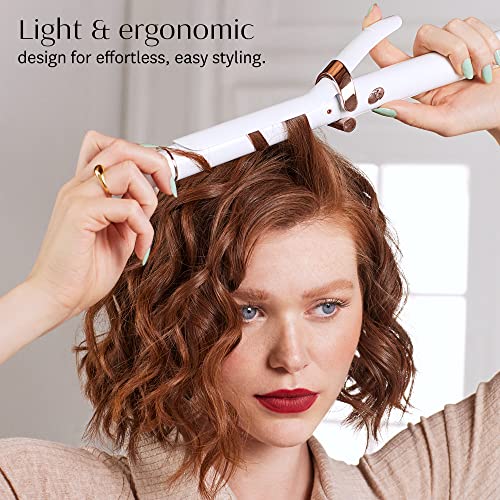 Image of T3 SinglePass Curl Professional Curling Iron Custom Blend Ceramic Long Barrel Curling and Wave Iron with Adjustable Heat Settings for Shiny Smooth Curls and Waves