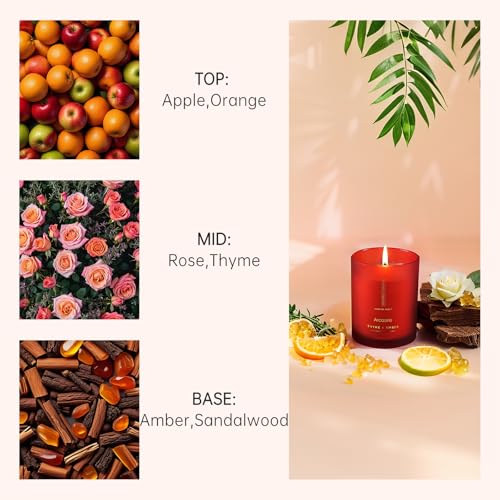 Arcasire Scented Candles Gifts for Women & Men, Thyme & Amber Scented, 8oz Hand-Poured Natural Soy Wax, 48H Long-Burning, Luxury Candle Gift for Birthday, Wedding, Home, Spa, Yoga - Image 6