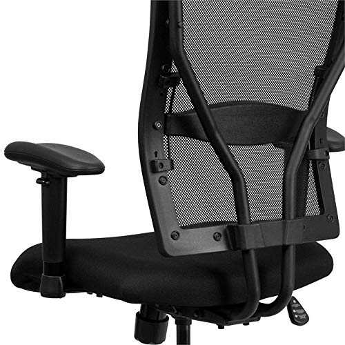 Flash Furniture Hercules Series Big & Tall 400 Lb. Rated Black Mesh Ergonomic Drafting Chair With Adjustable Arms #TOP2