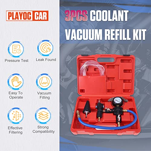 PLAYOCCAR Kit Ricarica Vuoto Sistema Raffreddament, Set di Riempimento Liquido Refrigerante del Radiatore dell'Auto per la Sostituzione dell'Antigelo del Serbatoio dell'Acqua