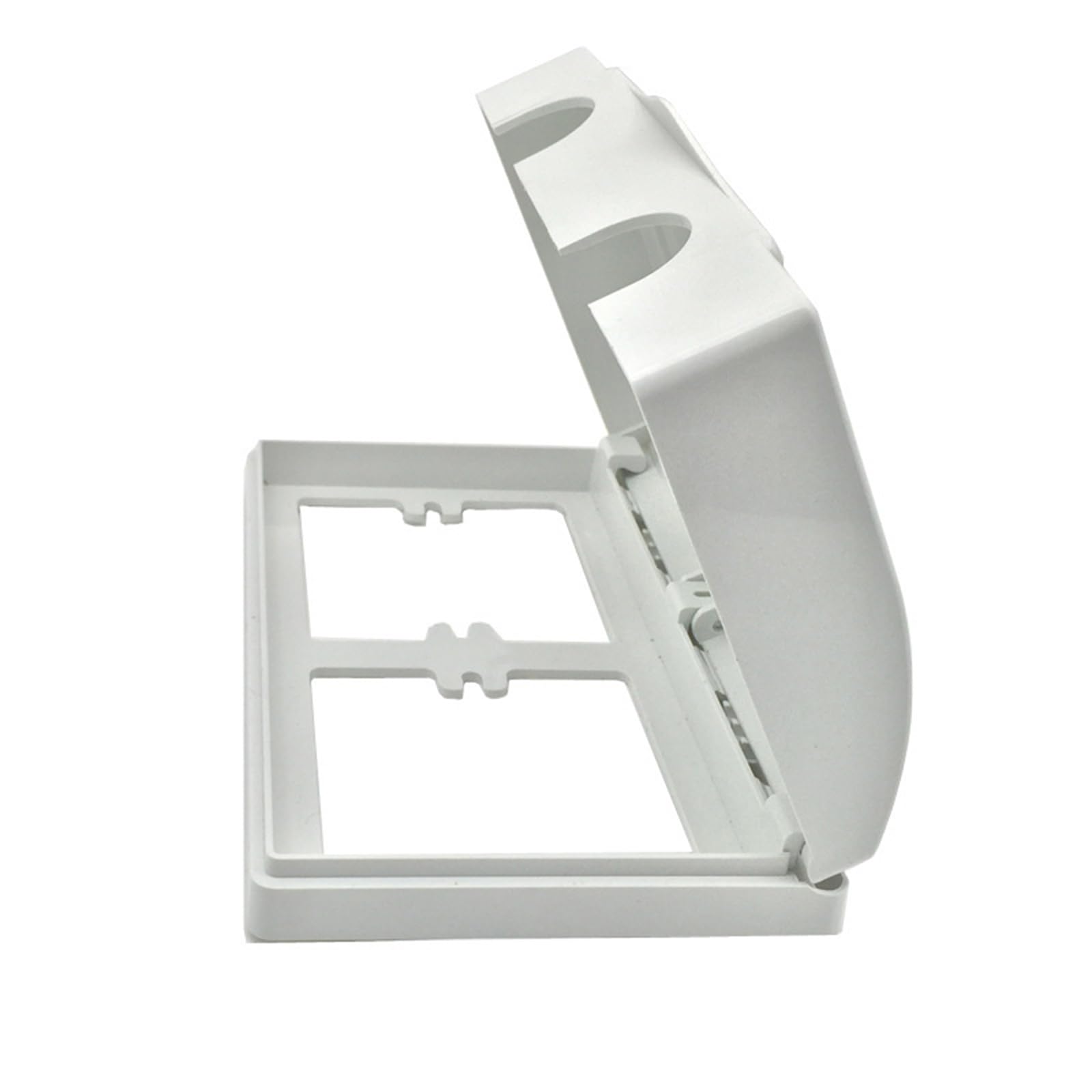 SagaSave Double Socket Protector, Horizontal Weatherproof Plug Cover, Safety Outlet Cover Box, 2-Hole Waterproof Wall Plate, White, Easy to Install