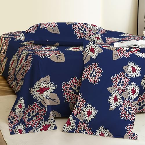Image of Weave & Decor Super Soft 144 TC 90x90 inches Printed Cotton Double Bed Bedsheet with Two Pillow Covers