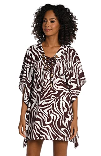 La Blanca Women's Standard Lace Up Caftan Swimsuit Cover Up3