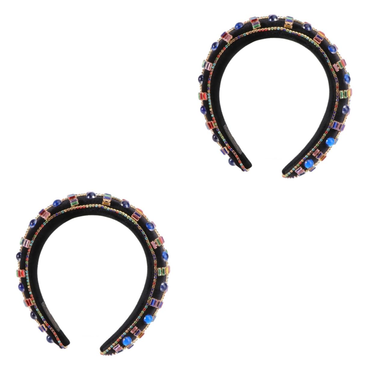 Didiseaon 2pezzi Cerchietto Elegante Spugna Barocco Con Strass Accessorio Per Lavare Viso e Trucco Per Feste e Occasioni Speciali Comfort e Stile Per Donna