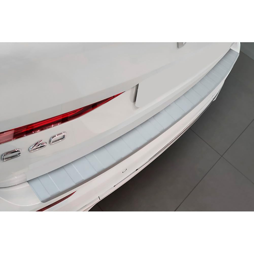 Avisa Edelstahl Heckstoßstangenschutz mit Pulverbeschichtung kompatibel mit Volvo XC60 II 2017-2021 & FL 2021- inkl. R-Design 'Soft Silver'