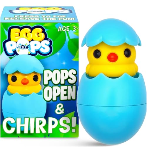 Egg Pops Talking Pop Up Toy - Figure Pops Up & Plays Cool Sounds, Kids Birthday Surprise & Party Favors, Interactive Kids Toys for Boys & Girls, Gag Gift & Collectible Character for Ages 3+ (Chick)