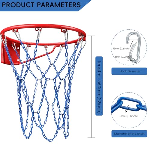 Image of Basketball Net Heavy Duty Replacement,Carbon Steel Chain Basketball net