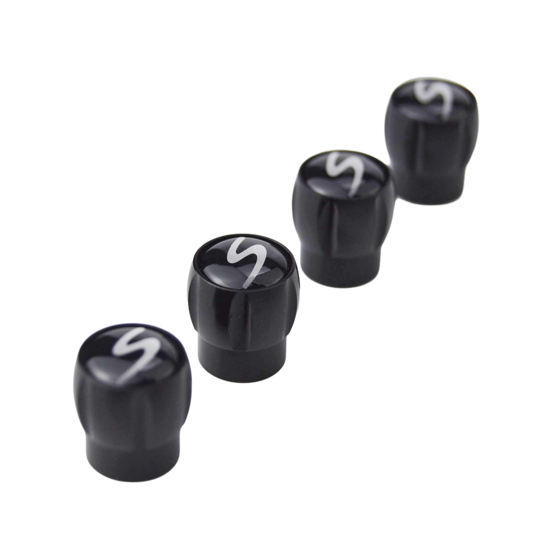 Premium Dark Gray Tire Valve Caps – Stem Valve Covers For Porsche & Other Cars, 4-Pack, Durable Aluminum & Copper Finish