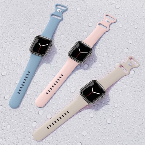 Image of (6 Packs) Sport Bands Compatible with Apple Watch Band 38mm 40mm 41mm 42mm 44mm 45mm 46mm 49mm Silicone iWatch Band Ultra 3 2 1 SE Series 11 10 9 8 7 6 5 4 3 2 1 Women Men