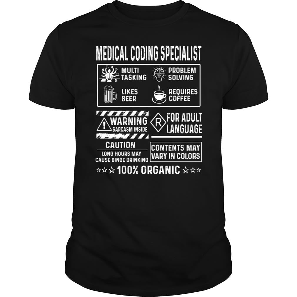 Medical Coding Specialist Multitasking Problem Solving Job Title - Unisex Tee Black