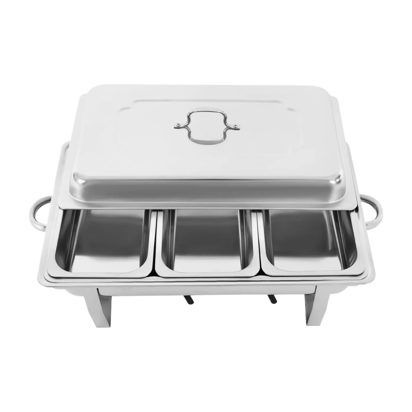 Zestaw Bufetowy Ze Stali Nierdzewnej Prostokątny Catering Chafer Cieplejszy Naczynia Bufetowe Podgrzewanie Dla Restauracji, Bufetów DłUgotrwałE Utrzymywanie CiepłA