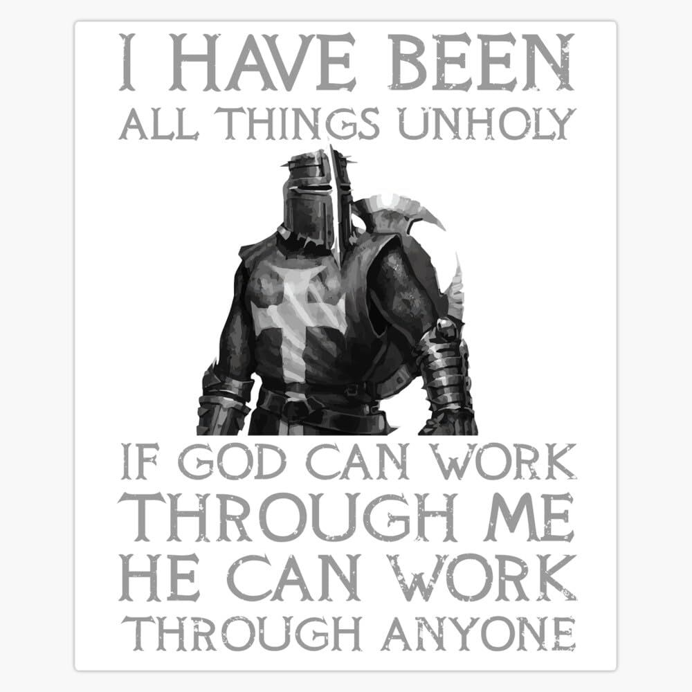 Templar Cross Medieval Warrior Knights Templar Armor Helmet Emblem Shield Sticker Decal Car Window Water Bottle 5"