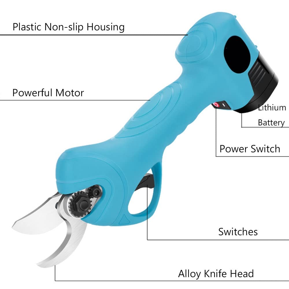 Forbici da potatura, cesoie elettriche Professionali Diametro di Taglio da 0,98 Pollici cesoie da potatura elettriche Forbici da Giardino con batterie di ricamb
