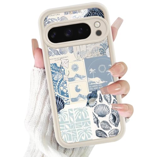 Coque Pixel 10 Pro XL silicone bleu estival avec protection caméra