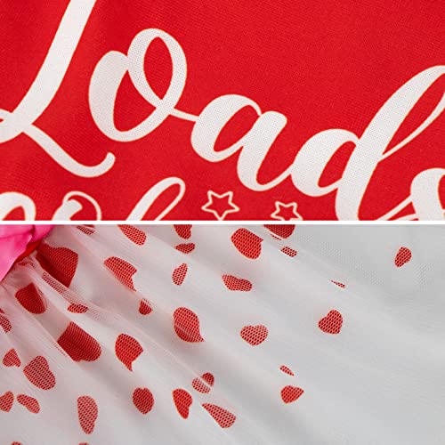 Dog Valentine's Day Dress - Soft Breathable Puppy Dress Love Printed Pet Sundress (Medium,Red) #TOP2