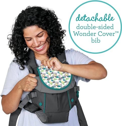 Infantino Swift Classic Carrier with Pocket, 2-Ways to Carry Carrier with Wonder Bib & Essentials Storage Front Pocket for Babies 7-26lb, Adjustable Strap, Gray - Image 7