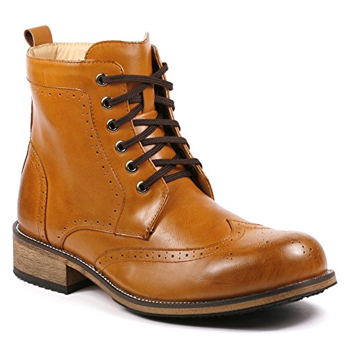 Metrocharm MC002 Men's Lace Up Wing Tip Formal Dress Casual Fashion Boots