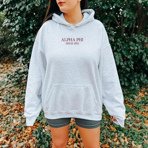 Go Greek Chic Sorority Embroidered Hoodie with Camo Design - Ash3