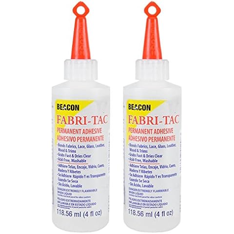 DecoPro Twin-Pack of Beacon Fabri-Tac Permanent Adhesive, 118ml (4 Ounce) Cover