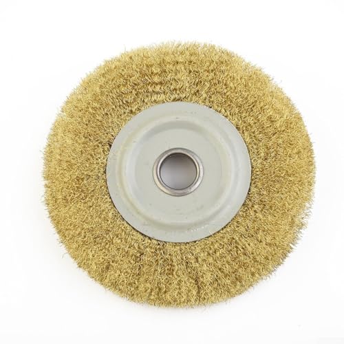 Wheel Brush 5 Inch Copper Wire Wheel Pure Brass Brush for Deburring Edge Blending Roughening Outer Diameter 125mm/ 5 inch