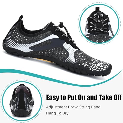 Image of SAGUARO Womens Mens Barefoot Shoes Minimalist Trail Runner Wide Toe Box Zero Drop Outdoor Cross Training Shoe