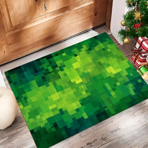 Paillasson style abstrait grand format tapis de sol vert de salon - 5