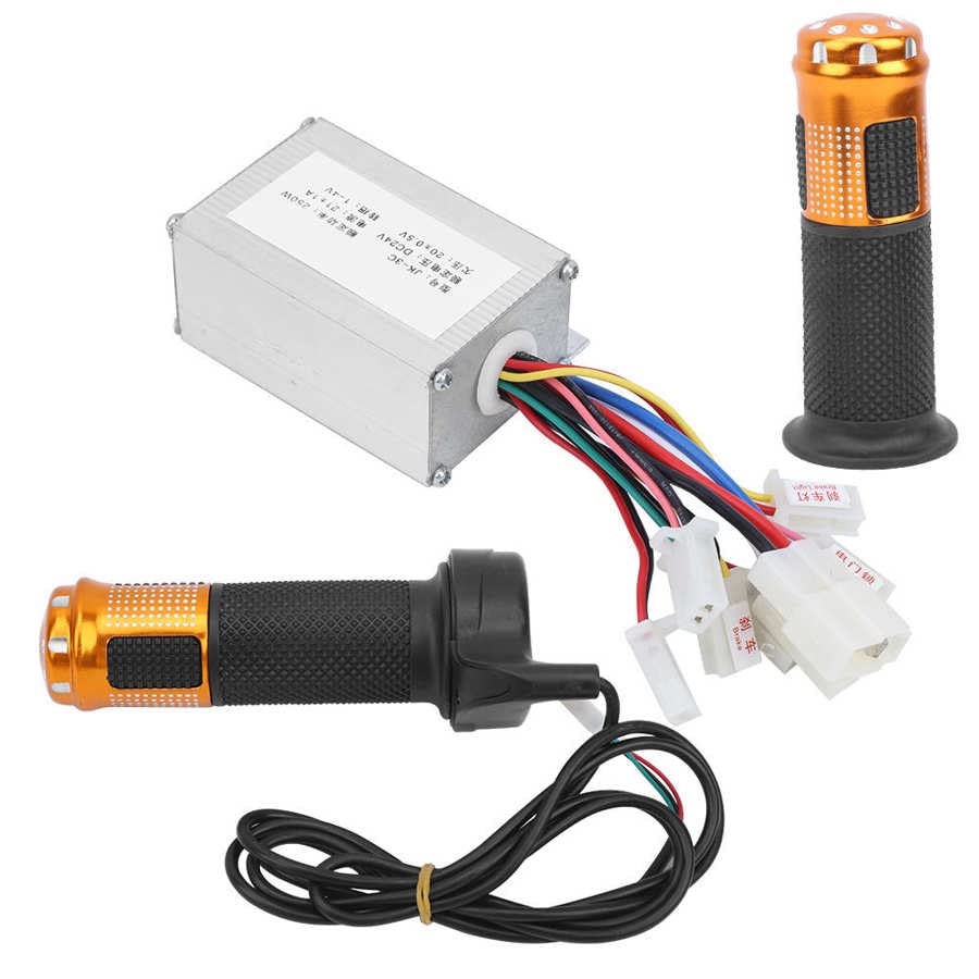 Regulador Patinete Electrico E-bike motor 2 4v 250w Controlador de cepillo con kit de agarre del acelerador de torsión Electric Bicycle Speed ​​Speed ​​Controller Throttle Manillar Controlador Del Mot