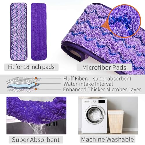 Image of Spray Mop for Floor Cleaning with Bottle & 3 Microfiber Pads | Refillable bottle, washable pads, wet /dry flat mop for hardwood, laminate, wood & ceramic floors, home or commercial use