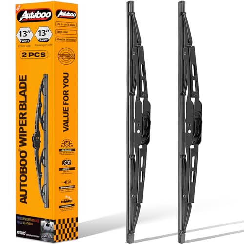 AUTOBOO 13'+13' Wiper Blades Replacement for Jeep Wrangler TJ Front Windshield Wipers 1997 1998 1999 2000 2001 2002 2003 2004 2005 2006- Original Factory Quality (Pack of 2)