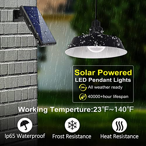 Ivsuntek Solar Powered Led Pendant Lights With Remote (2 Pack), Adjustable Solar Panel And 16.4Ft Cord, Ip65 Waterproof For Outdoor/Indoor Use In Garden thumb #3