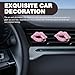 Downhill 4 PCS Car Air Vent Clips, Bling Lip Air Conditioning Outlet Fresheners, Diamond Conditioner Perfume Decrotive Clips, Universal Car Interior Accessories for Women (Pink)