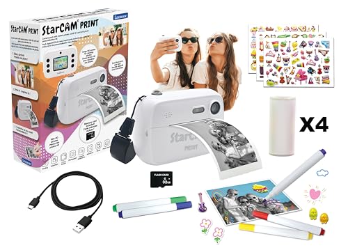Lexibook StarCAM Print, Kamerapaket mit Sofortdrucker, Foto- und Videofunktion, 32GB SD-Karte und Fotopersonalisierungskit enthalten, DJ150