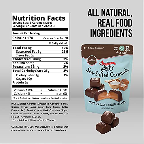 Bixby 6 Pack Dark Chocolate Sea Salted Caramels - Pure And Natural Gluten Free, Kosher, Non-Gmo Caramel Candy - Bite Size Gourmet Chocolate Snacks - 3.5Oz Bags, Pack Of 6 Bags #TOP1