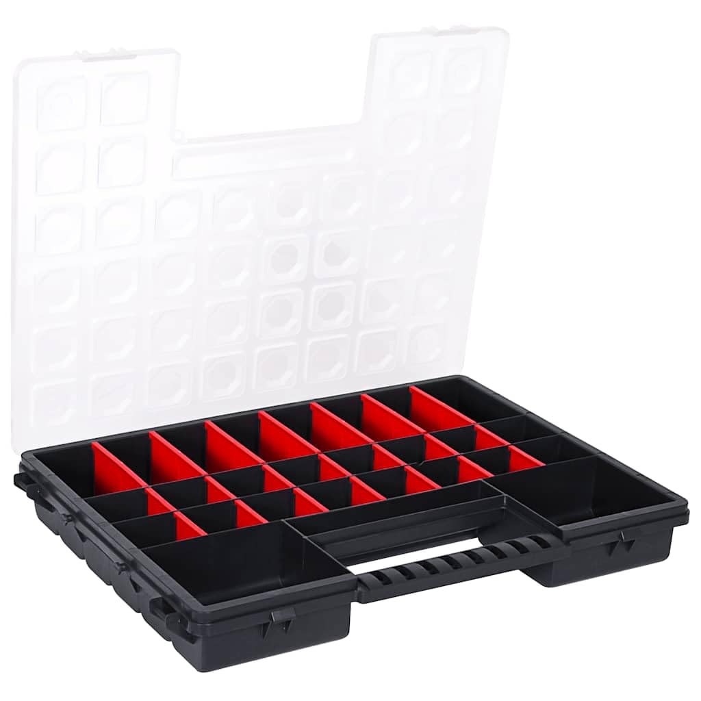 Juego de 5 cajas de herramientas de polipropileno con divisores ajustables, 385 x 283 x 50 mm, para compartimento de piezas pequeñas, sistema de organización, tornillos, tuercas, clavos