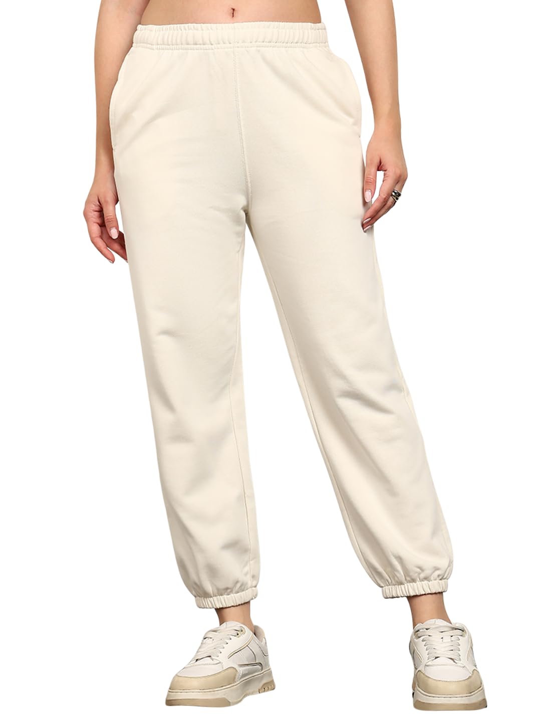 alan jones clothing Women’s Comfort Fit Sweatpants | Heavy GSM Joggers with Side Pockets | Stylish Waist Design & Gathered Cuffs-picture-31