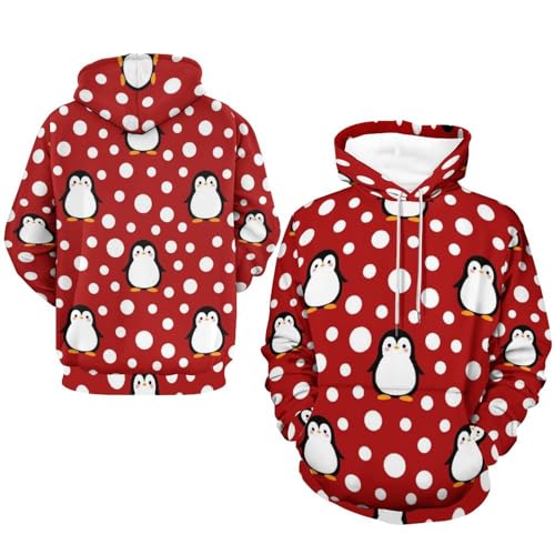 Sweats à capuche manche longue pull imprimé pingouin UMENG - 7