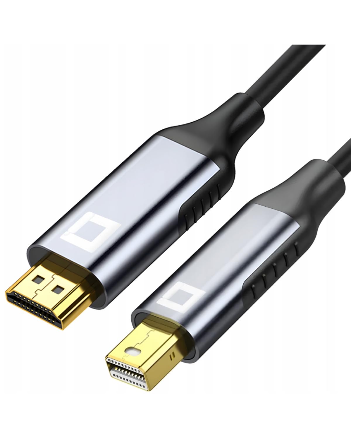 Co2 Cable Mini DisplayPort DP a HDMI 2.1 8K/60Hz, 4K/120Hz, 2K/240Hz, Full HD, HDR dinámico DSC 3D HDCP 2.2 FEC, Plug&Play, 32,4 Gbps, Adaptador unidireccional, Aluminio gris espacial (3m)