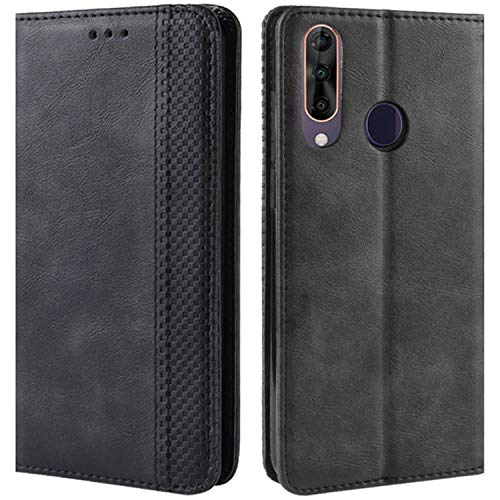 HualuBro Coque pour Wiko View 3, Etui Housse à Rabat en Retro PU Cuir Flip Leather Case Cover Antichoc Portefeuille Protection Stand Coque pour Wiko View3...
