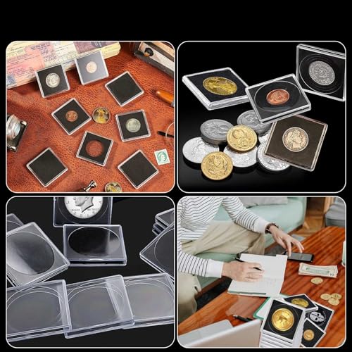 40 piezas soporte para monedas 40 mm caja exhibición miniatura 5