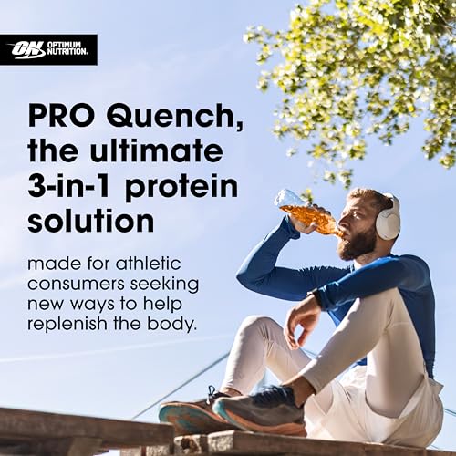 Image of Optimum Nutrition Pro Quench, 10g Clear Protein, 10g Collagen peptides & Electrolyte Powder Drink Mix, Tropical Orange Mango, 20 Servings, 520 Grams (Packaging May Vary) (Pack of 6)