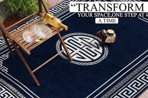 Image of BSB HOME Designer Superfine Chenille Carpet | 500 GSM Velvet Carpet /Area Rug /Durries with Fine Gold Yarn for Living Room, Bedroom, Runner| 122 x 183 cm or 4x6 ft, Teal Blue