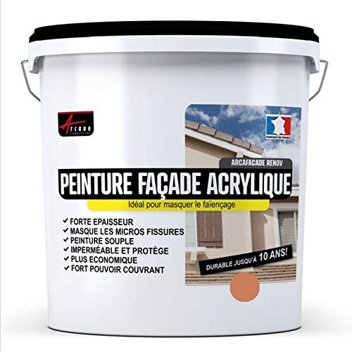 Pintura frontal acrílica  Duradero hasta 10 años  renovación fachada, pared crepada  Arcafafacada Renov  Arcane Industries