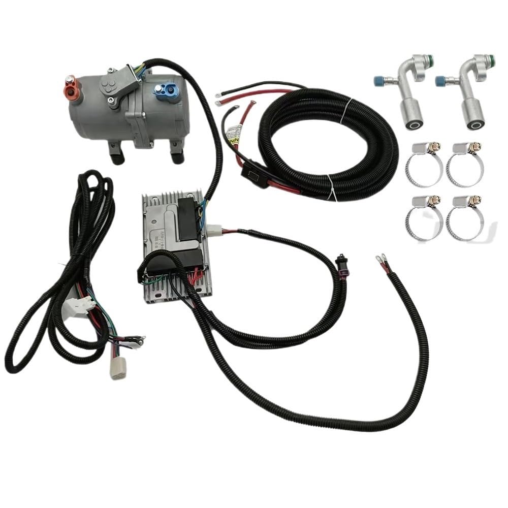 Electric Air Conditioning Compressor Set Air Conditioner Compressor with Control Panel 12V for Car Truck Bus Automotive Boat