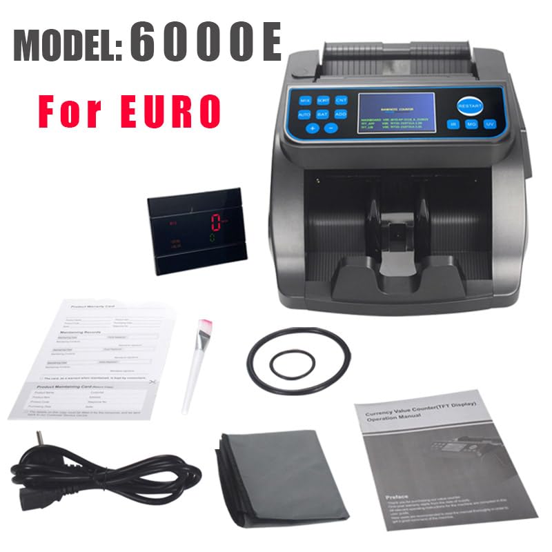 Contasoldi 6000E EURO Rilevatore di banconote false Contatore importi misti Macchina contasoldi